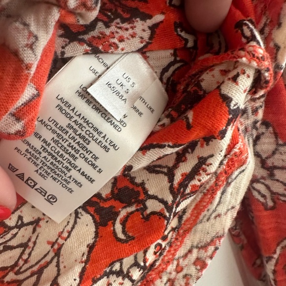 Free People Say The Word Floral Ruched Long Sleeve Cropped Red Top - Picture 5 of 6